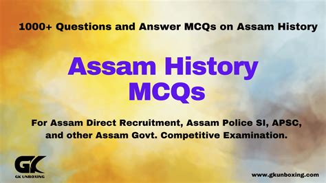 Assam History MCQ Questions And Answers