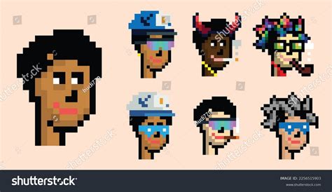 Pixel Art Male Character Assets Attribute Stock Vector Royalty Free