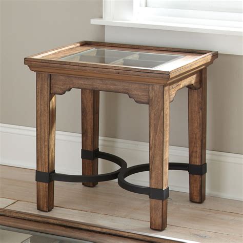 A3 = a · a · a. Steve Silver Levante Square Tobacco Wood and Glass Top End Table at Hayneedle