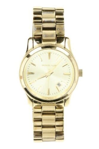 michael kors mk5160 women s runway gold tone gold steel bracelet watch 133903 ebay