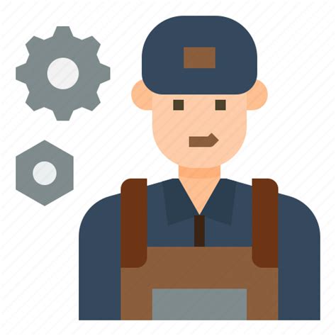 Avatar Character Man Mechanic Profession Technician Uniform Icon