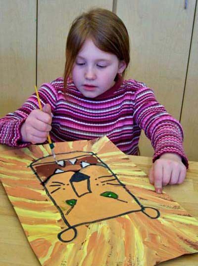 Johnpostus Lion Paintings Kids Make Thumbnail Sketches Before