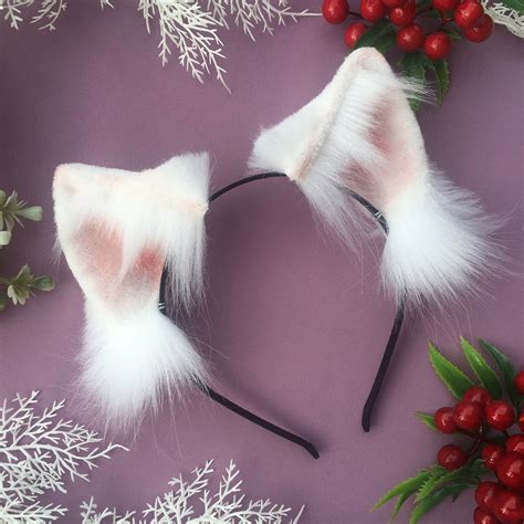 Kitten Ears Pinkkitten Ears Whitekitten Ears Headbandflash Etsy Hong