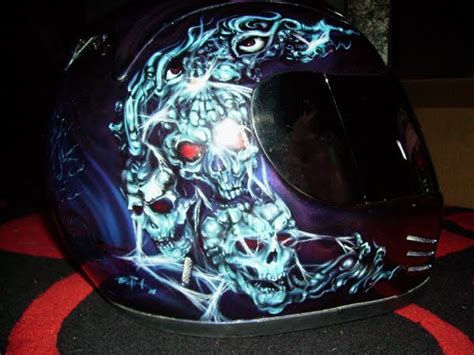 Skull Reaper Airbrush On Helmet Hollywood Body Tattoo Paint Airbrush