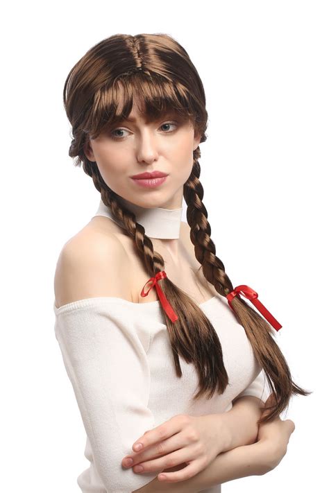 Lady Party Wig Halloween Lolita Schoolgirl Long Braided Plaits With