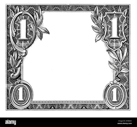 Modified Decorative One Dollar Bill Artwork For Design Purpose Stock