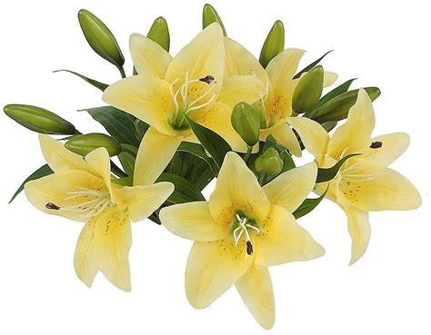 Artificial Flowers Pcs Real Touch Latex Artificial Lilies Flowers In