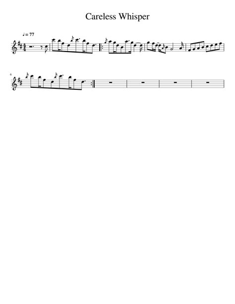 Sheet music for the song careless whisper for bb tenor saxophone.descripción completa. Careless Whisper sheet music for Alto Saxophone download free in PDF or MIDI