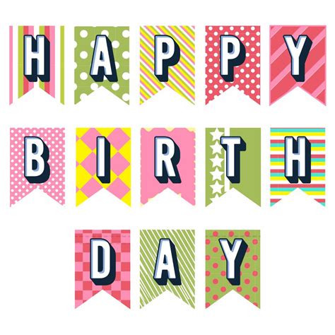 Free Printable Happy Birthday Banner Letters 5 Inch Pdf