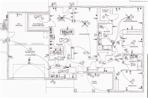 Or canadian circuit, showing examples of connections in electrical boxes and at the devices mounted in them. Electrical Wiring Diagram Blueprints Plans House - House Plans | #143022