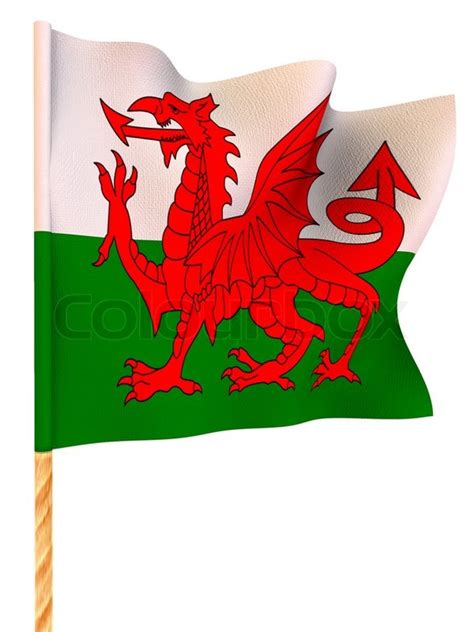 Wales verwendet keine eigene heraldik (mehr). Flagge. Wales. 3D | Stockfoto | Colourbox