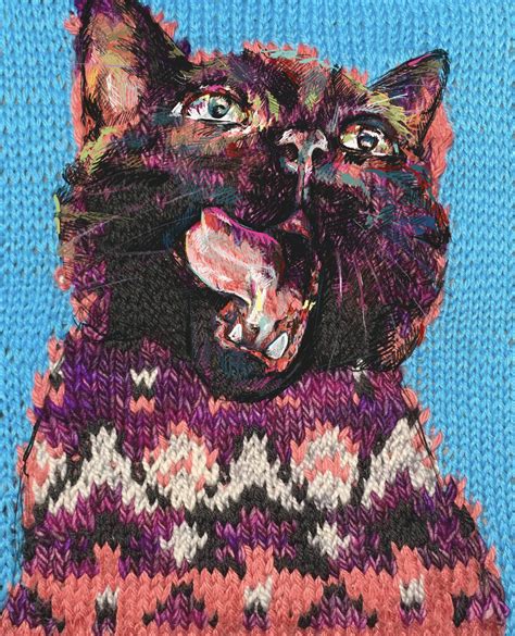 Post Dartily Cat Art Print Artist Pet Portrait Painting