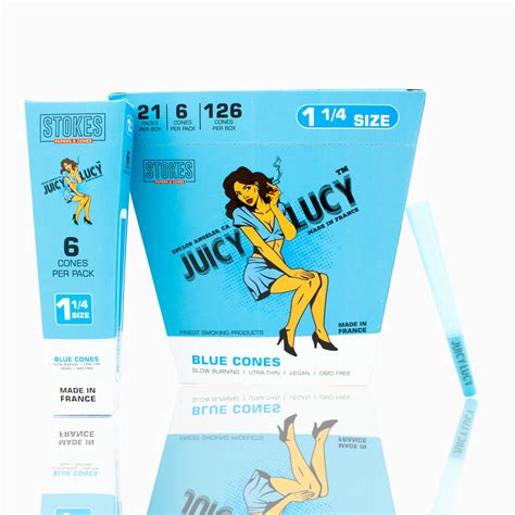 juicy lucy 1 1 4 blue cones 6per pack 21packs per box smoketokes