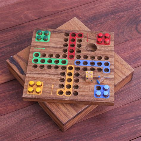 Handmade Raintree Wood Ludo Board Game From Thailand Around The World