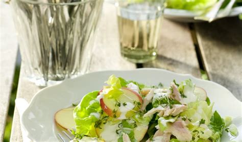 Recept salade met gerookte forel en rode appel