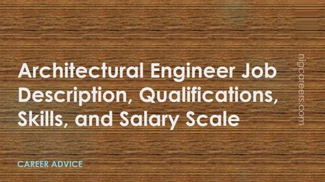 Architectural Engineer Job Description Skills And Salary