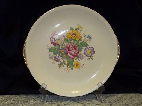 Paden City Pottery Co Vintage 1930s Collectible Dinner Plate Floral