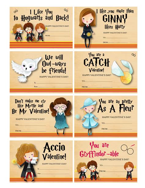 Print as many sets as you need! Harry Potter Valentines Harry Potter Valentine Cards Cute