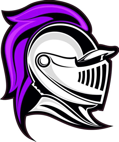 Stickertalk Purple Knight Mascot Vinyl Sticker 4 Inches X 45 Inches