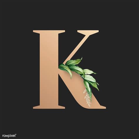 Download Premium Illustration Of Botanical Capital Letter K