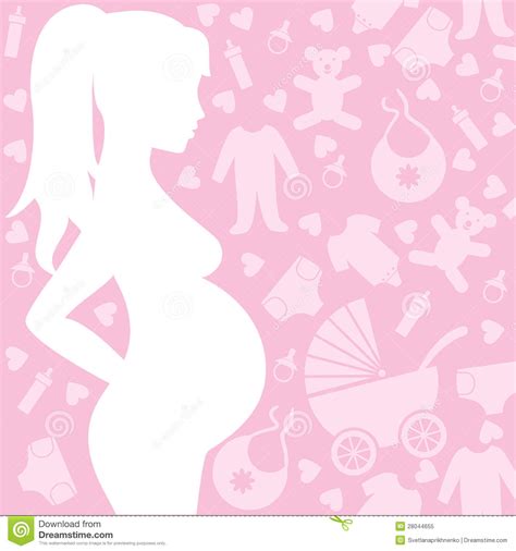 Silueta De La Mujer Embarazada Foto De Archivo Libre De