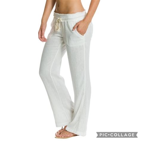 Roxy Pants And Jumpsuits Roxy Oceanside Linen Blend Beach Pants Sea Salt Poshmark