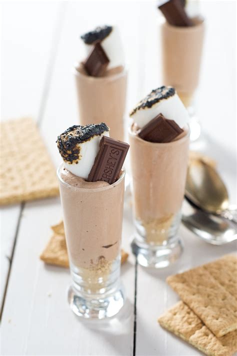 They're filled with a silky baileys chocolate mousse and topped with whipped cream and a baileys chocolate ganache. No Bake Baileys Smores Mousse Cups - With Salt and Wit