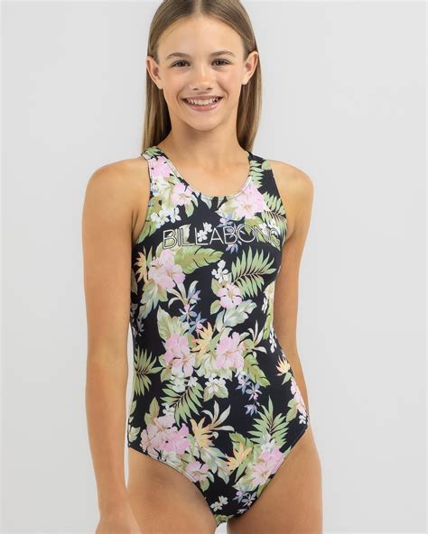 Billabong Girls Beachcomber One Piece Swimsuit In Black Fast Shipping And Easy Returns City