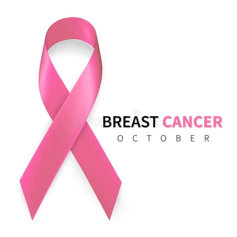 October Breast Cancer Awareness Month In Realistic Pink Ribbon Symbol