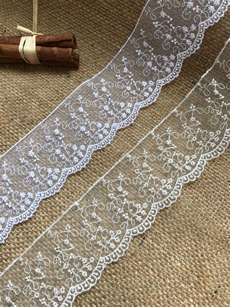 Buy Lace White Ivory Trim Tulle Bridal 25 Cm1 The Lace Co