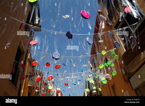 Street Decoration For A Local Party Stock Photo Alamy