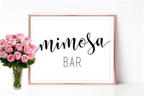 Mimosa Bar Sign Printable Mimosa Sign Template For Wedding 4x6 Etsy