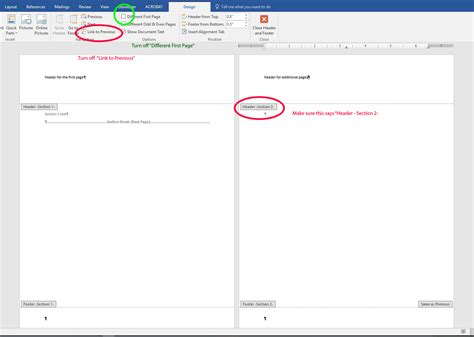 Page Layout Different Sized Headers In Ms Word