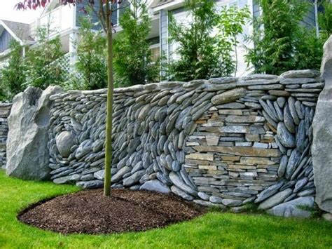 Decorative Garden Fence Panels And Walls With Natural Stone