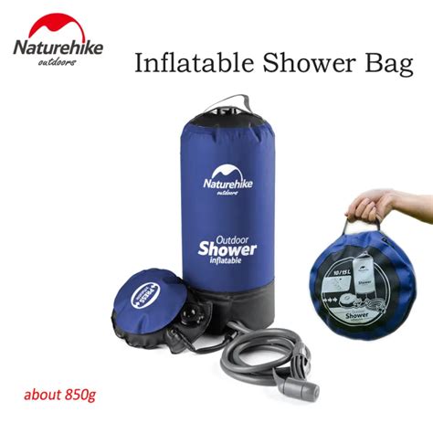 Naturehike Outdoor 11l Inflatable Shower Bag Pvc Fabric 2m Water Pipe