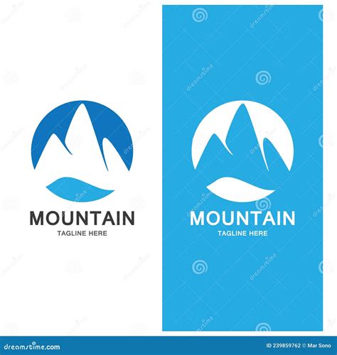 Mountain And Wave Logo Landscape Icons Template Stock Illustration