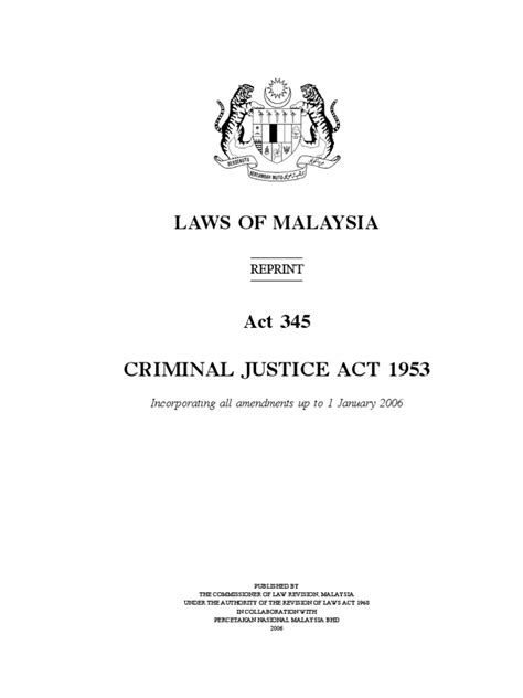 And (b) a body corporate, whether incorporated or carrying on business in malaysia or otherwise. Criminal Justice Act 1953: Laws Of Malaysia | Penal Labour ...