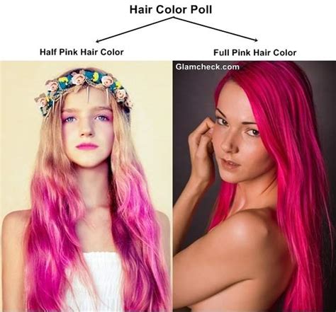 Half ponytails are cute and comfortable for everyday hair styling. Hair Color Poll - Half Pink Hair Color Vs Full Pink Hair Color