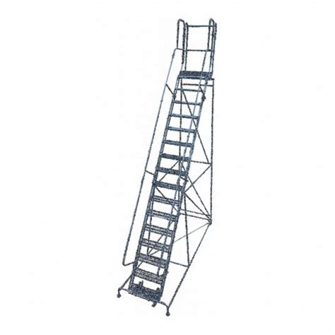 Cotterman 16 Step Rolling Ladder Serrated Step Tread 202 In Overall