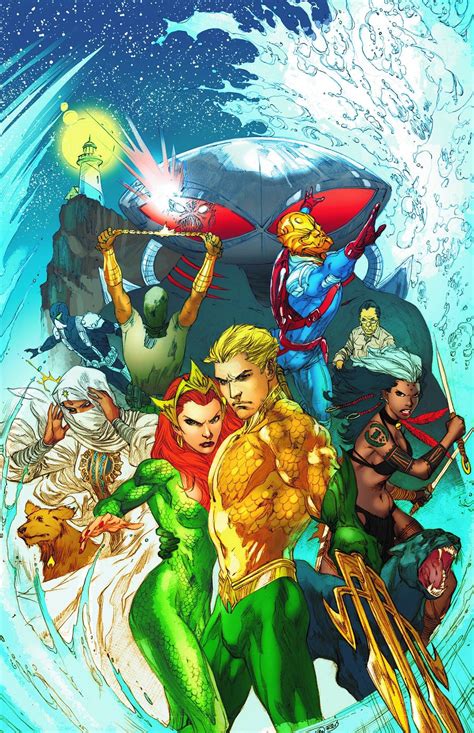 Aquaman 13 Ivan Reis Aquaman With Mera And The Others Arte Dc Comics