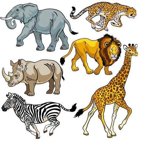 Vector Set Of Wild Animals Design Graphic 05 Free Animales Vector