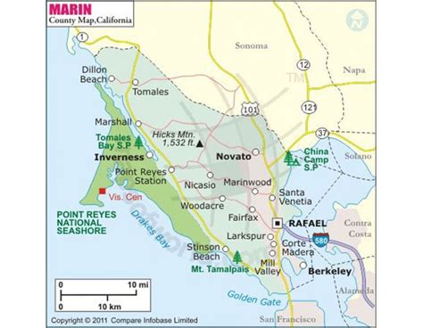 Buy Marin County Map Online County Map Marin County Map