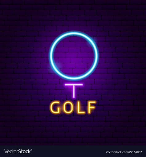 Golf Neon Label Royalty Free Vector Image Vectorstock