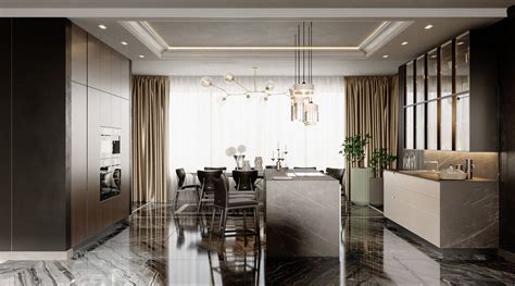 Apartment Lux 018 On Behance Elegant Kitchen Design