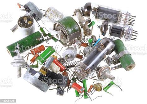 Texture Of Various Old Vintage Radio Components Stock Photo Download