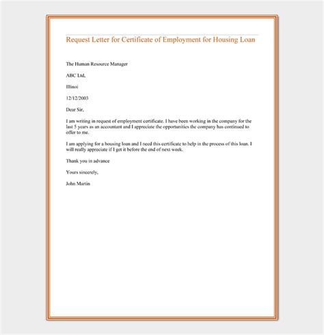 Request Letter For Certificate Of Employment Guide