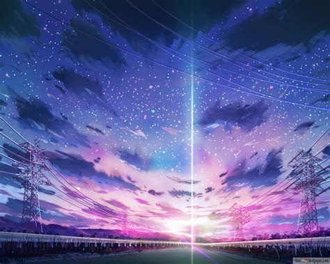 Anime Sunrise Background Art 4k Wallpaper Download