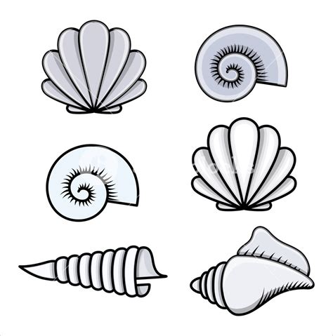 Seashells Cartoon Vector Illustration Royalty Free Stock Image