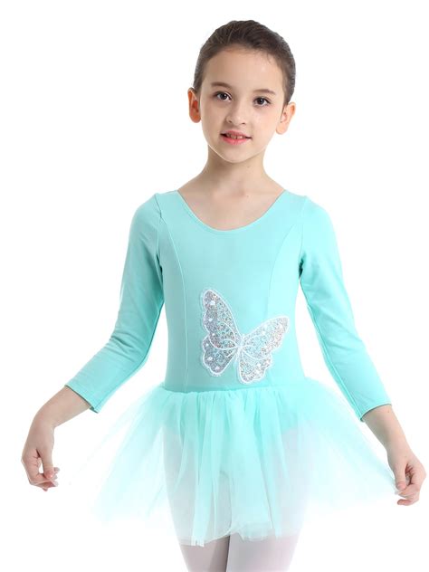 Iefiel Kids Girls Sequined Ballet Dance Tutu Dress Tulle Leotard Dress