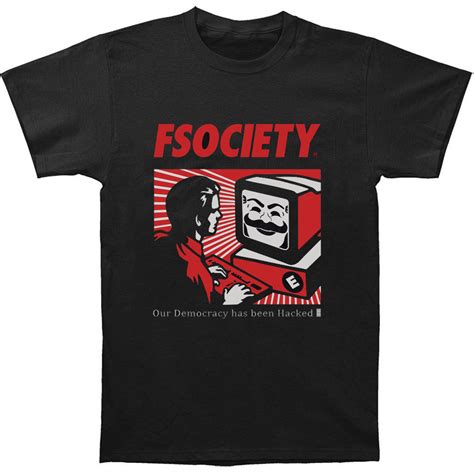 Mr Robot Fsociety Mask Mens T Shirt Black Ebay